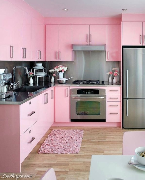 All Pink Kitchen girly pink home kitchen decorate ideas 